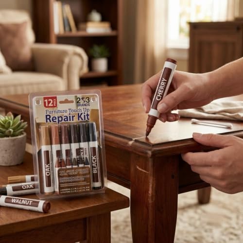 203 Brands 12-Piece Wood Furniture Repair Kit - Markers & Wax Sticks
