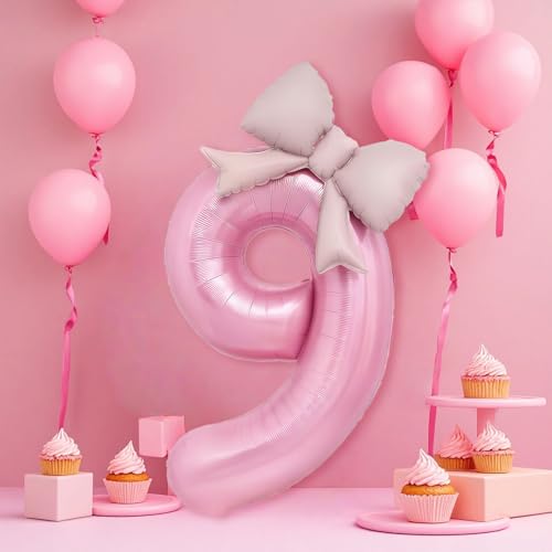 40 Inch Pink Number 9 Balloon - Giant Mylar Foil for Parties
