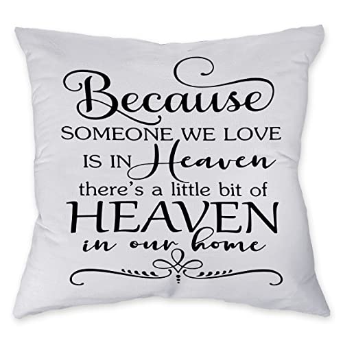 Heaven in Our Home Flannel Throw Pillow Cover, 18x18 Inch Sympathy Gift