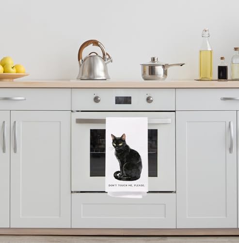 Funny Black Cat Kitchen Towel - 16x24 Inch Decorative Hand Drying Cloth