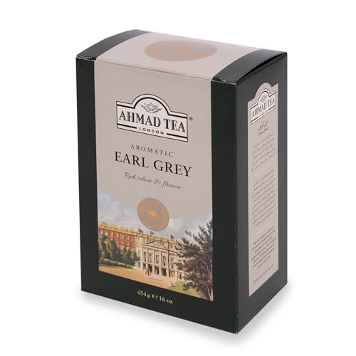 Ahmad Tea Earl Grey Black Tea, Aromatic Loose Leaf, 454g