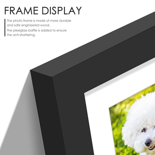 DUENPY 6x9 Double Collage Picture Frame for Two 3.5x5 Photos - Black