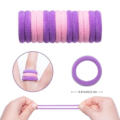 Zingso Mini Hair Bands for Girls - 100PCS Soft Elastic Hair Ties
