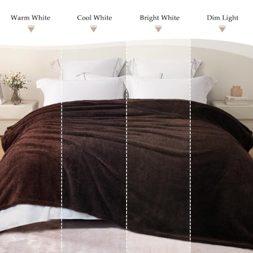 Exclusivo Mezcla Soft Fleece Throw Blanket - Coffee, 50" x 60"
