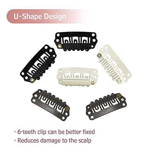 DOORES 2-Piece Blonde Metal Snap Clips for Hair Extensions 30mm