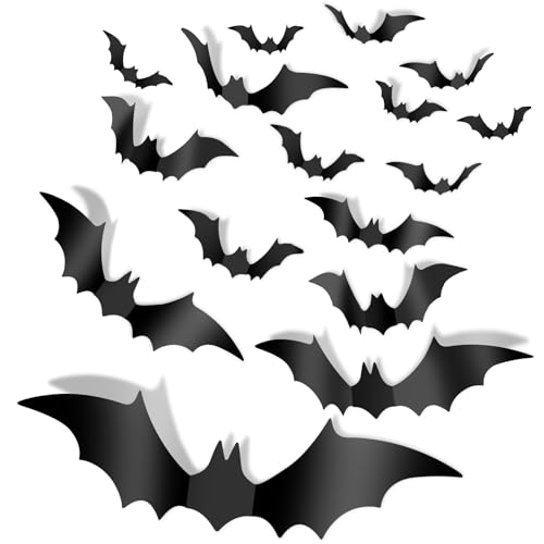 Halloween Bat Wall Decor - 112 PCS Realistic 3D PVC Stickers