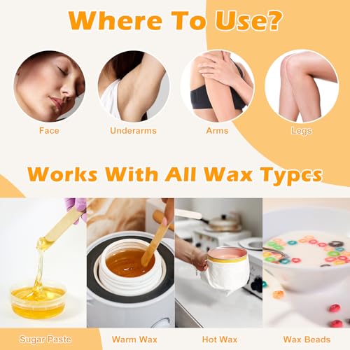 400 Pcs Pre-Cut Non-Woven Wax Strips with Magnetic Acrylic Storage Holder