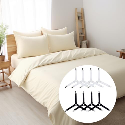 Adjustable Bed Sheet Holder Straps - 8 Pcs Non-Slip Fitted Sheet Clips