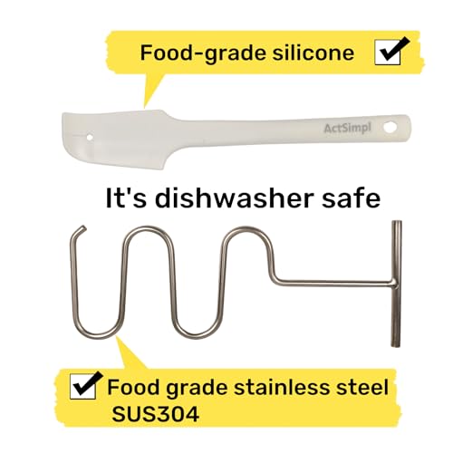 ActSimpl Stainless Steel Peanut Butter Stirrer with Silicone Scraper Tool