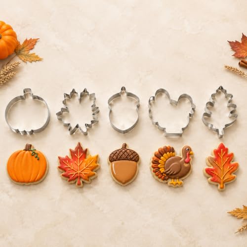 15-Piece Fall Holiday Cookie Cutter Set for Halloween Thanksgiving Christmas