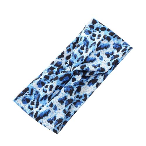 Tustao Leopard Print Cross Elastic Headband for Women Gym Workout