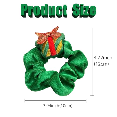 Christmas Velvet Hair Scrunchies 3-Piece Set Festive Ponytail Holders