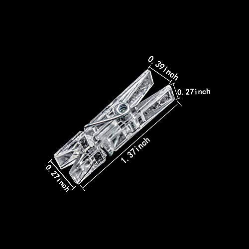 Small 128 Pcs Clear Plastic Photo Clips for Hanging, Craft & Decoration - Transparent Clips