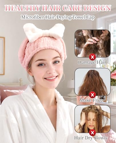 DAWZMR 3-Pack Microfiber Hair Towel Wrap, Super Absorbent Hair Turban