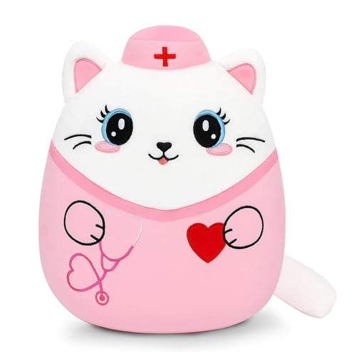 Nurse Cat Plush Toy - 8 Inch Soft Cuddly Gift for Nurses