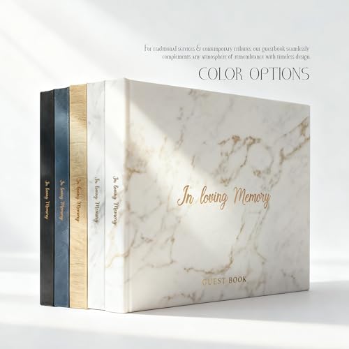 Funeral Guest Book - Elegant Leather Memory Book for Memorials