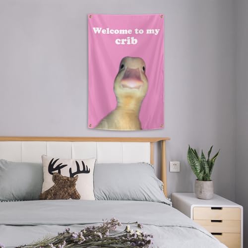 Funny Duck Flag Tapestry 2x3 FT - Durable Wall Decor for Men’s Cave