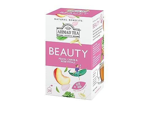 Ahmad Tea Beauty Herbal Tea - Peach & Aloe Vera Blend, 20 Tea Bags