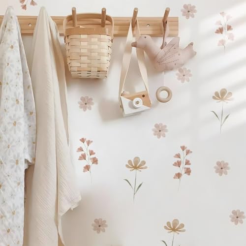 Boho Watercolor Nursery Wall Stickers - 4 Removable Decals
