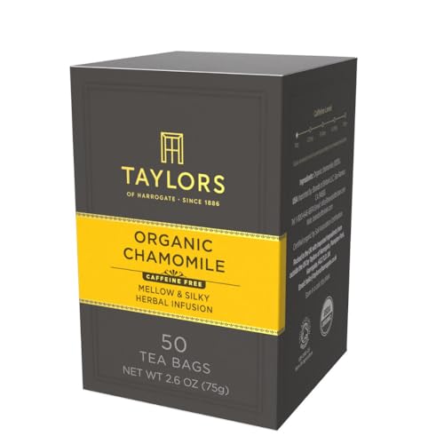 Taylors of Harrogate Organic Chamomile Herbal Tea, 50 Count (Pack of 6)