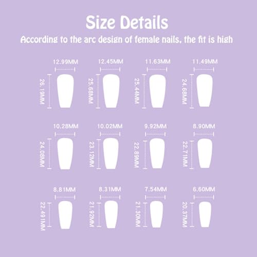 Square Purple Press on Nails with Gold Line Ombre Design False Nails
