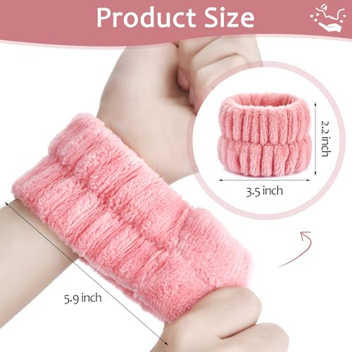 Wykodra 6pcs Absorbent Wrist Bands for Washing Face Microfiber Spa Cuffs