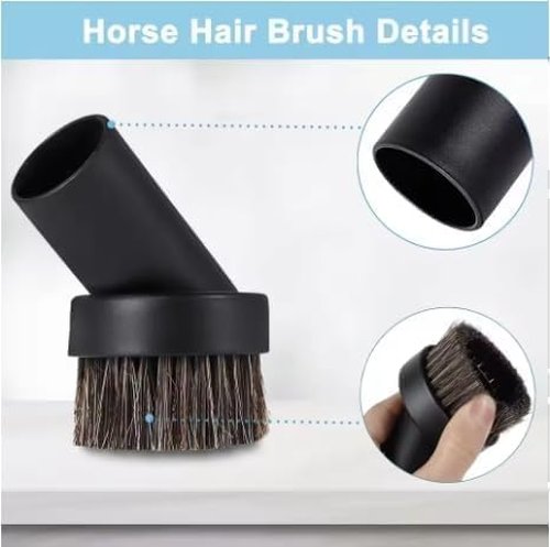 2PACK Round Dust Brush For Shark Vacuum Attachment Replacement with Hose Adapter, For Most Vacuum Cleaners Accessories