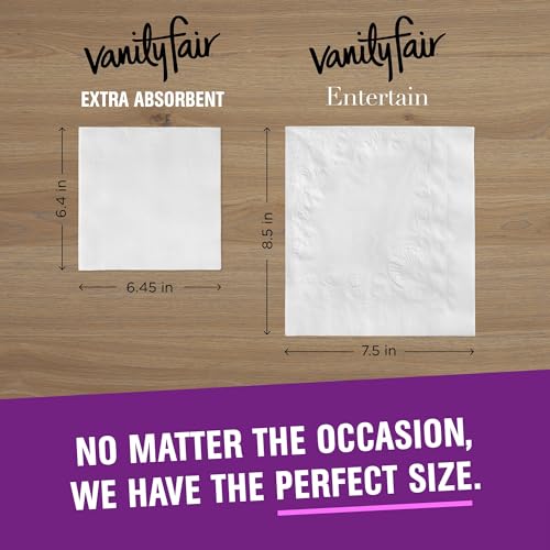 Vanity Fair Extra Absorbent Paper Napkins - 80 Count, White
