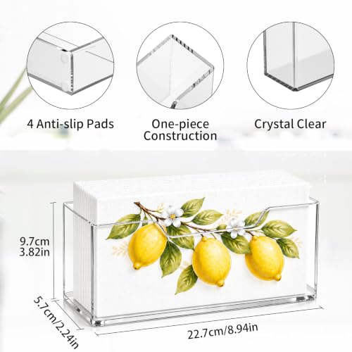 Kortimu Crystal Clear Guest Towel Holder 1 Pack Acrylic Napkin Dispenser for Bathroom