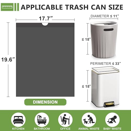 4 Gallon Drawstring Trash Bags, Black - 132 Count (4 GAL-132)