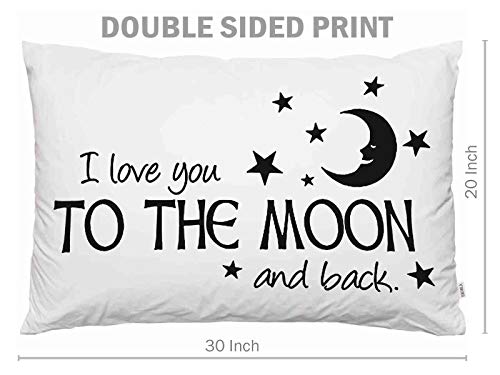 EKOBLA Decorative Throw Pillow Cover 20x30 Inch - I Love You to The Moon and Back