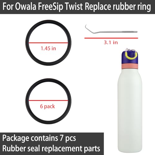 6-Pack O-ring for Owala FreeSip Twist Insulated Stainless Steel Water Bottle£¬Gaskets compatible with Owala FreeSip Twist 18oz 24oz Insulated Stainless Steel Bottle.
