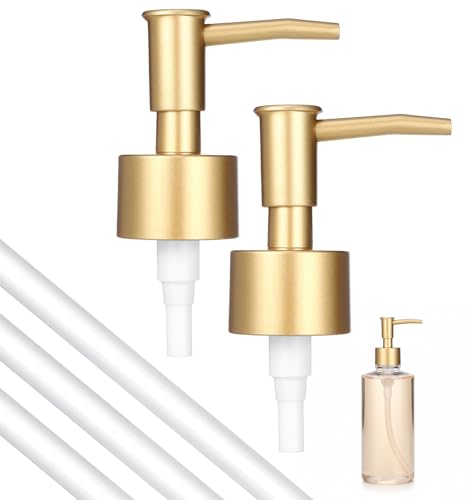 Gold Soap Dispenser Pump - 2 Pack, Rust-Proof 28/400 Compatibility