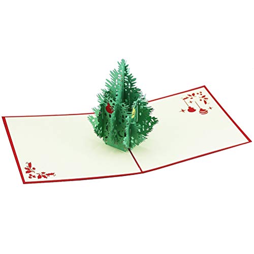 3D Pop Up Christmas Tree Greeting Card with Envelope - Pack of 1 - Holiday Xmas & New Year