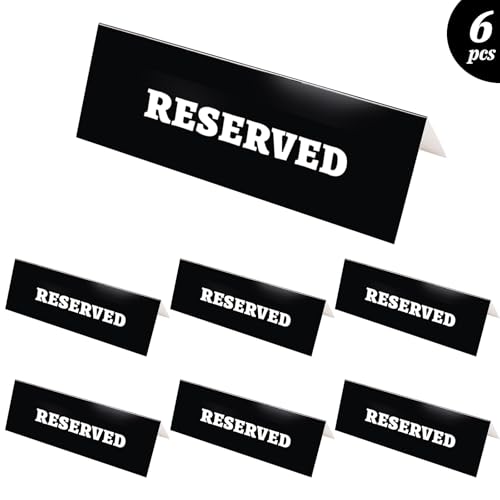Reserved Table Sign for Weddings & Events - 6 Pack, 7.8x5.5in
