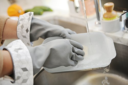Full Circle High & Dry Natural Latex Cleaning Gloves - Large, Grey