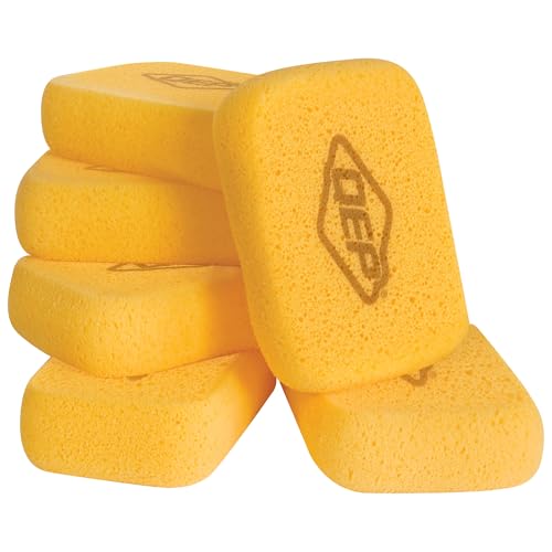 QEP Extra Large Grouting and Cleaning Sponge, 7.5 x 5.5 Inch, 6-Pack