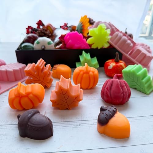 Pumpkin Silicone Mold Set - 2Pcs 9 Cavity Thanksgiving Baking Molds