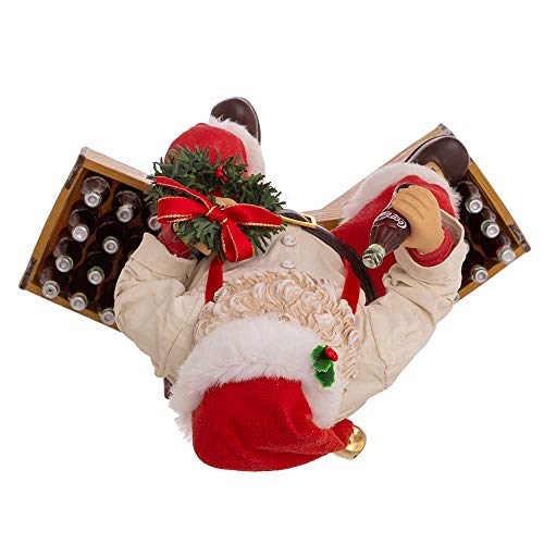 Coca-Cola Santa Sitting on Crates Holiday Decor - 9 Inch Kurt Adler Figurine
