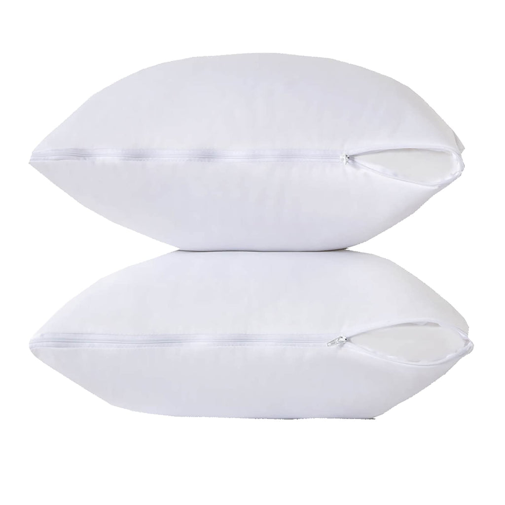 Waterproof Down Feather Proof Euro Pillow Protectors 30x30 Pack of 2 European Size Pillow Covers for Square Throw Pillow 30D