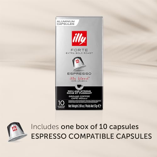 illy Forte Extra Bold Roast Coffee Capsules for Nespresso - 10 Count