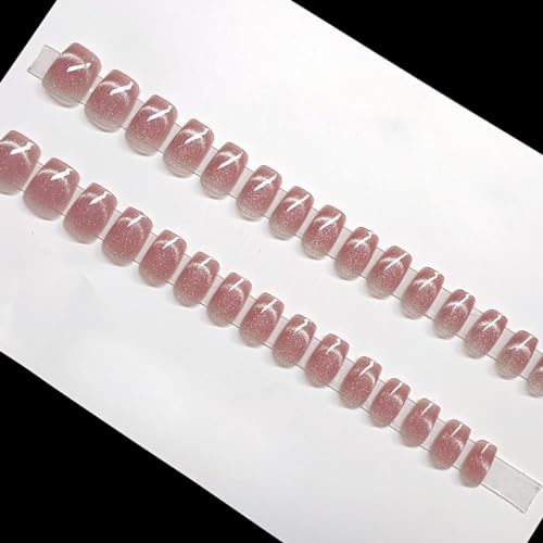 Long Coffin Press On Nails Gradient Ballerina False Nails 24 Pcs
