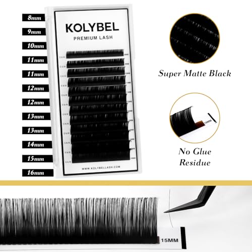 Kolybel Classic Lash Extensions 0.07 C Curl 13-20mm Mixed Silk Eyelash Trays