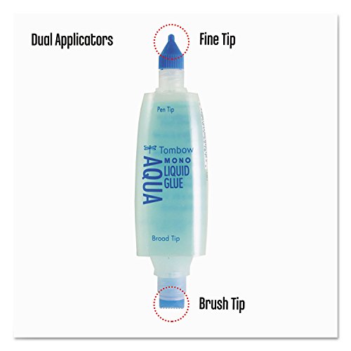 Tombow MONO Aqua Liquid Glue with Dual Tip Dispenser, 1.69 oz