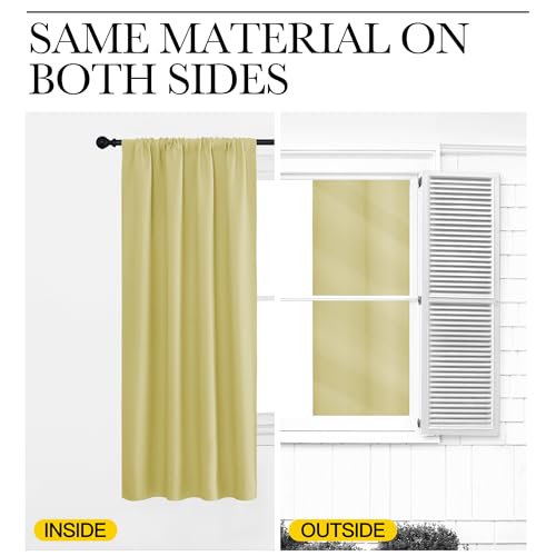 NICETOWN RV Blackout Curtains, 29"W x 50"L Paler Yellow Panels (Set of 2)
