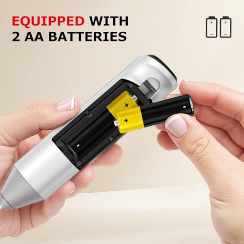 Bonsenkitchen Compact Silver Milk Frother with Stand - Battery Operated