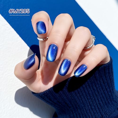 OpenLive Blue Cat Eye Nail Polish with Magnet Stick, 16.5ml