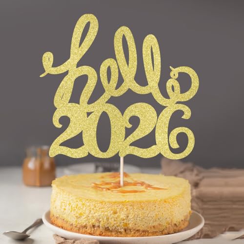 Hello 2025 Cake Topper - New Year Eve Party Decoration