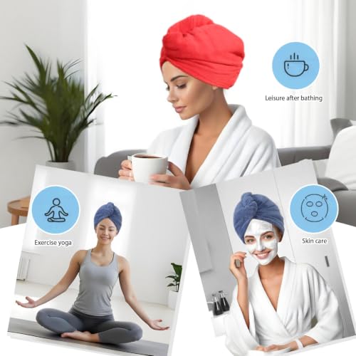 Microfiber Hair Drying Towel Wrap 2-Pack, Super Absorbent Hair Turban