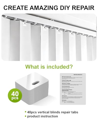 40 Pcs Vertical Blind Repair Tabs - Transparent PVC Stickers